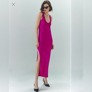 Anthropologie Ruched Scoop Neck Midi Dress